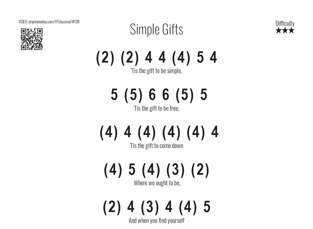Simple Gifts tabs